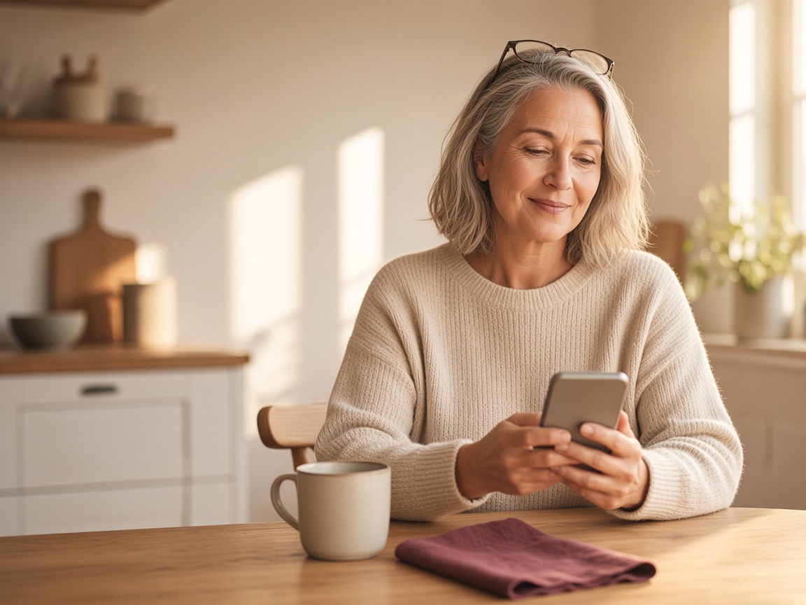 AI-generated illustration: woman using her phone